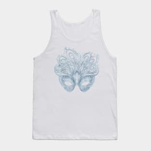 Silver Carnival Mask Zentangle Tank Top